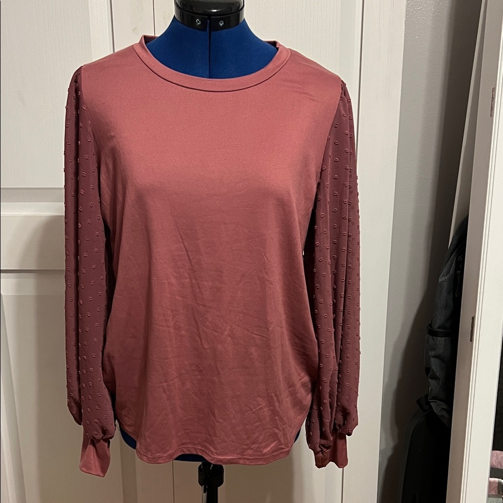 Women's Pink Long Sleeve Top